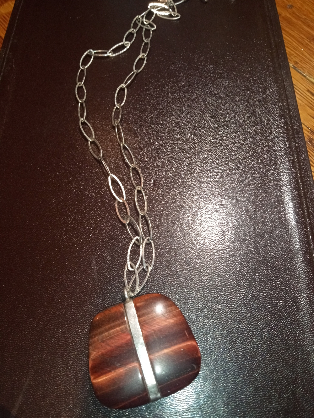 Silpada Sterling Silver-Accent Tiger Eye Pendant Necklace